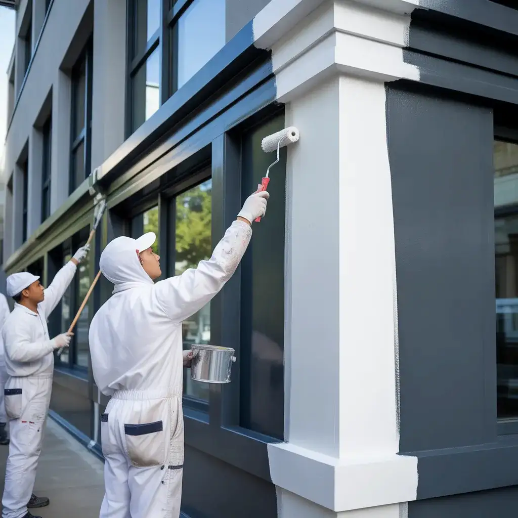 Commercial building painting in dubai
