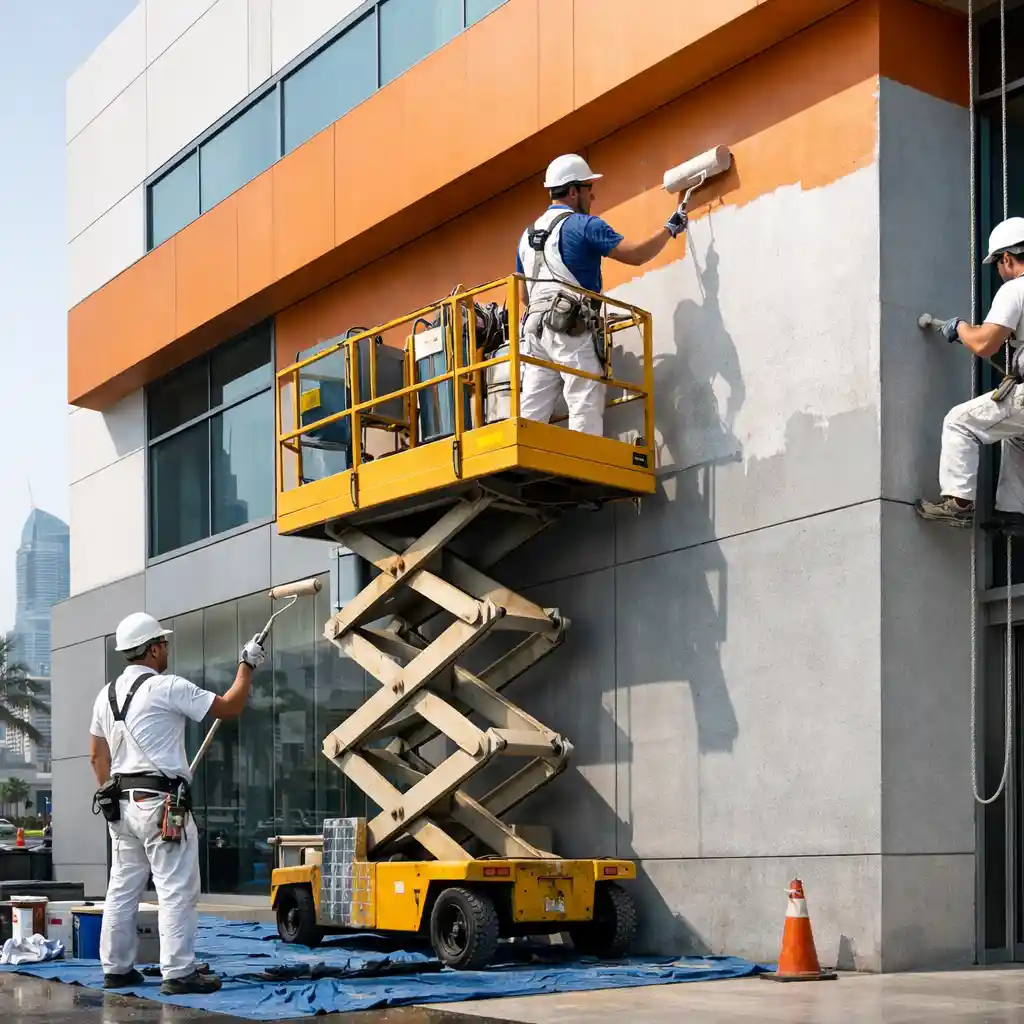 Commercial building painting in dubai