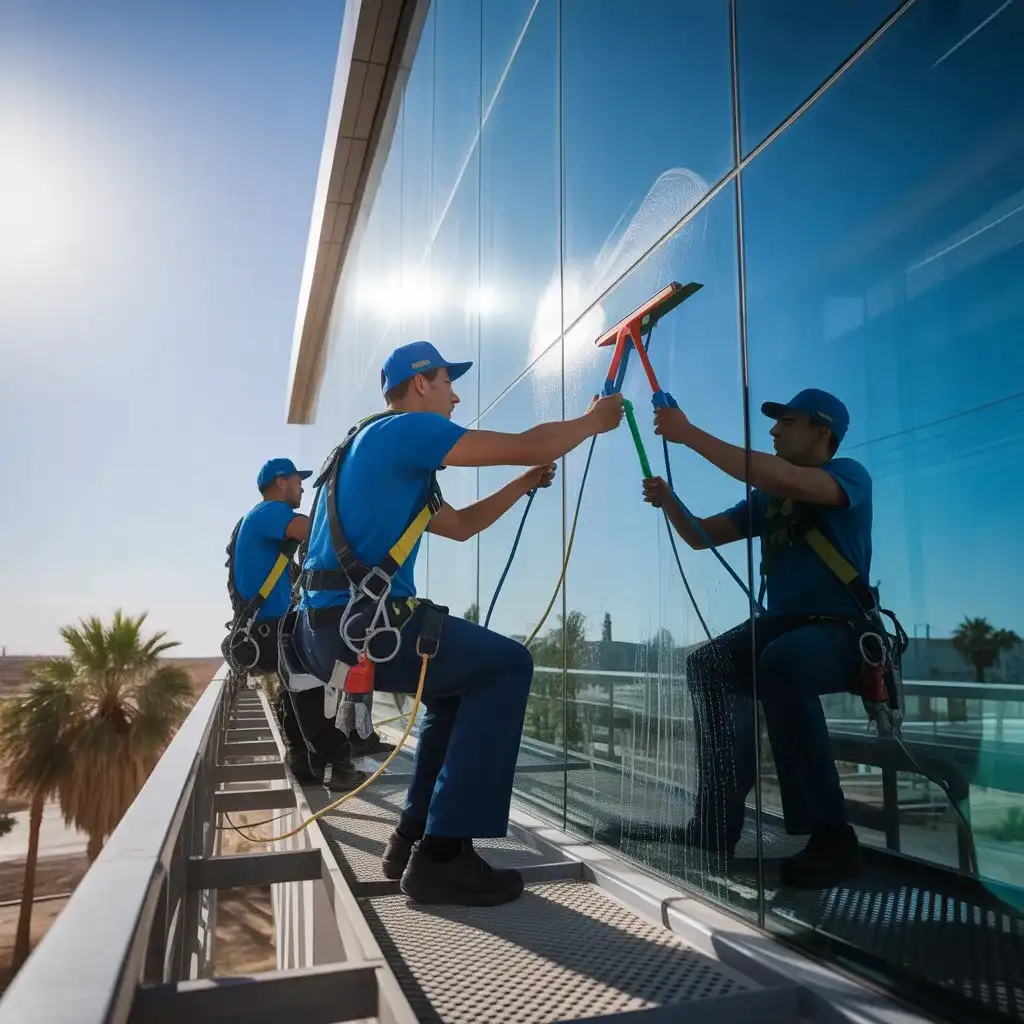Rope access cleaning